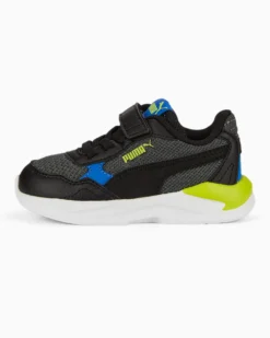PUMA - Sneakers da bambino nera e verde lime con dettagli blu, numerata 20/27 - X RAY SPEED LITE AC INF