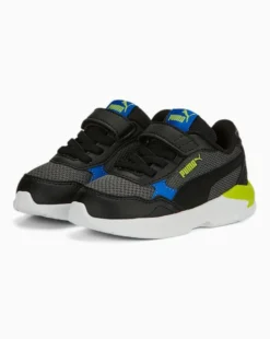 PUMA - Sneakers da bambino nera e verde lime con dettagli blu, numerata 20/27 - X RAY SPEED LITE AC INF
