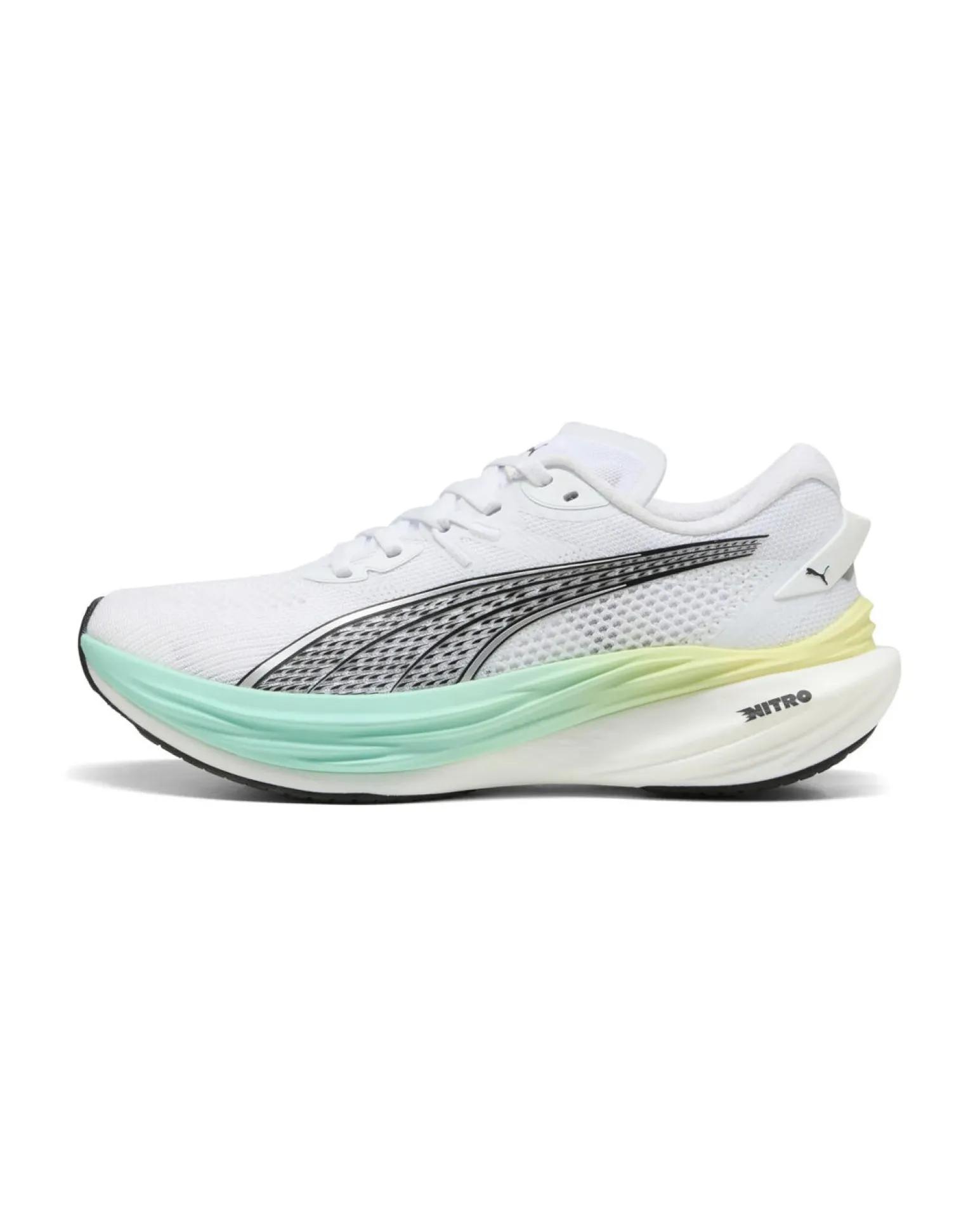 PUMA - SNEAKERS DA DONNA BIANCA, NERA,VERDE E GIALLA DEVIATE NITRO 3, 309708-20