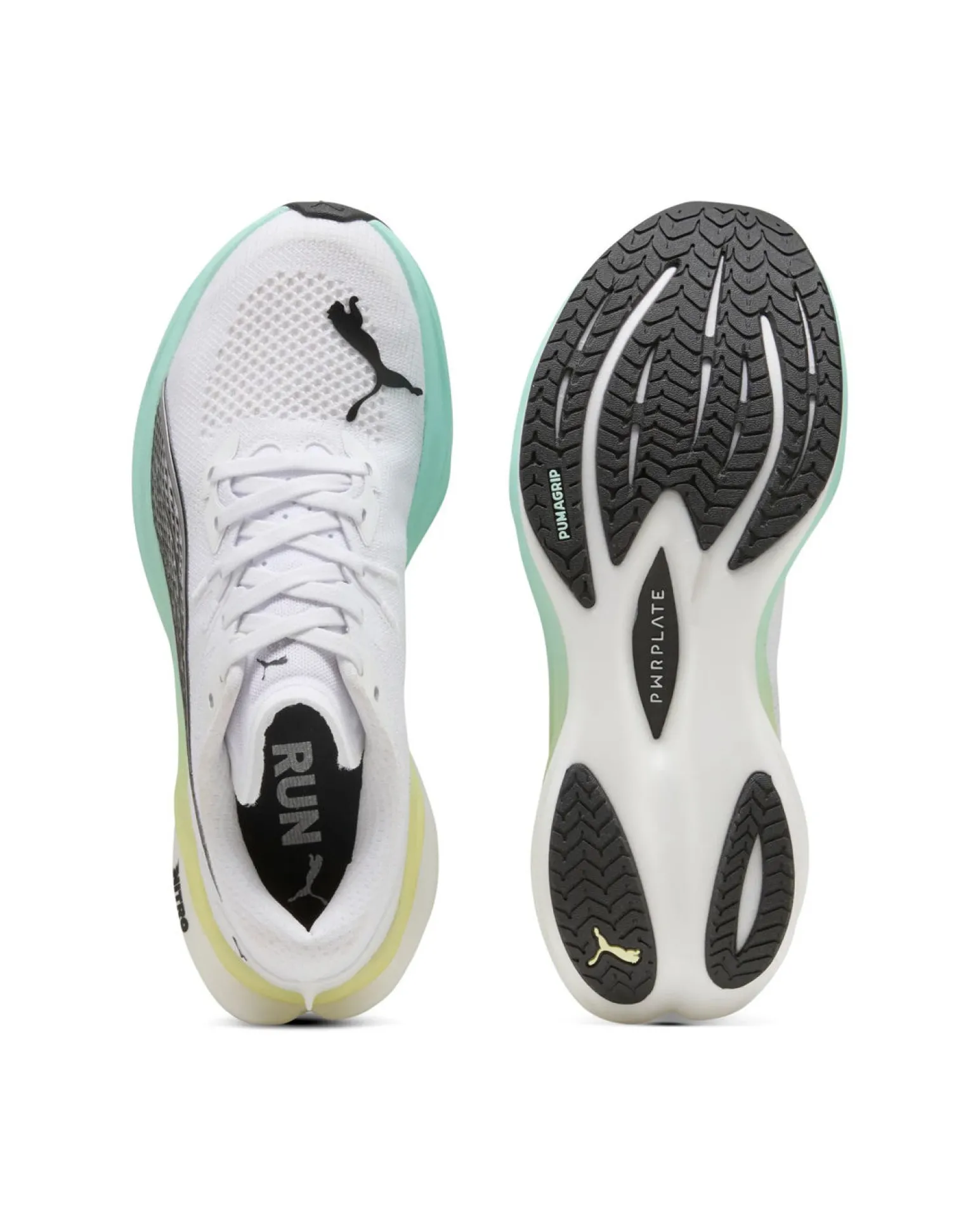 PUMA - SNEAKERS DA DONNA BIANCA, NERA,VERDE E GIALLA DEVIATE NITRO 3, 309708-20