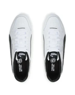 PUMA - Sneakers da donna in VERA PELLE bianca e nera con dettagli argento - CARINA STREET