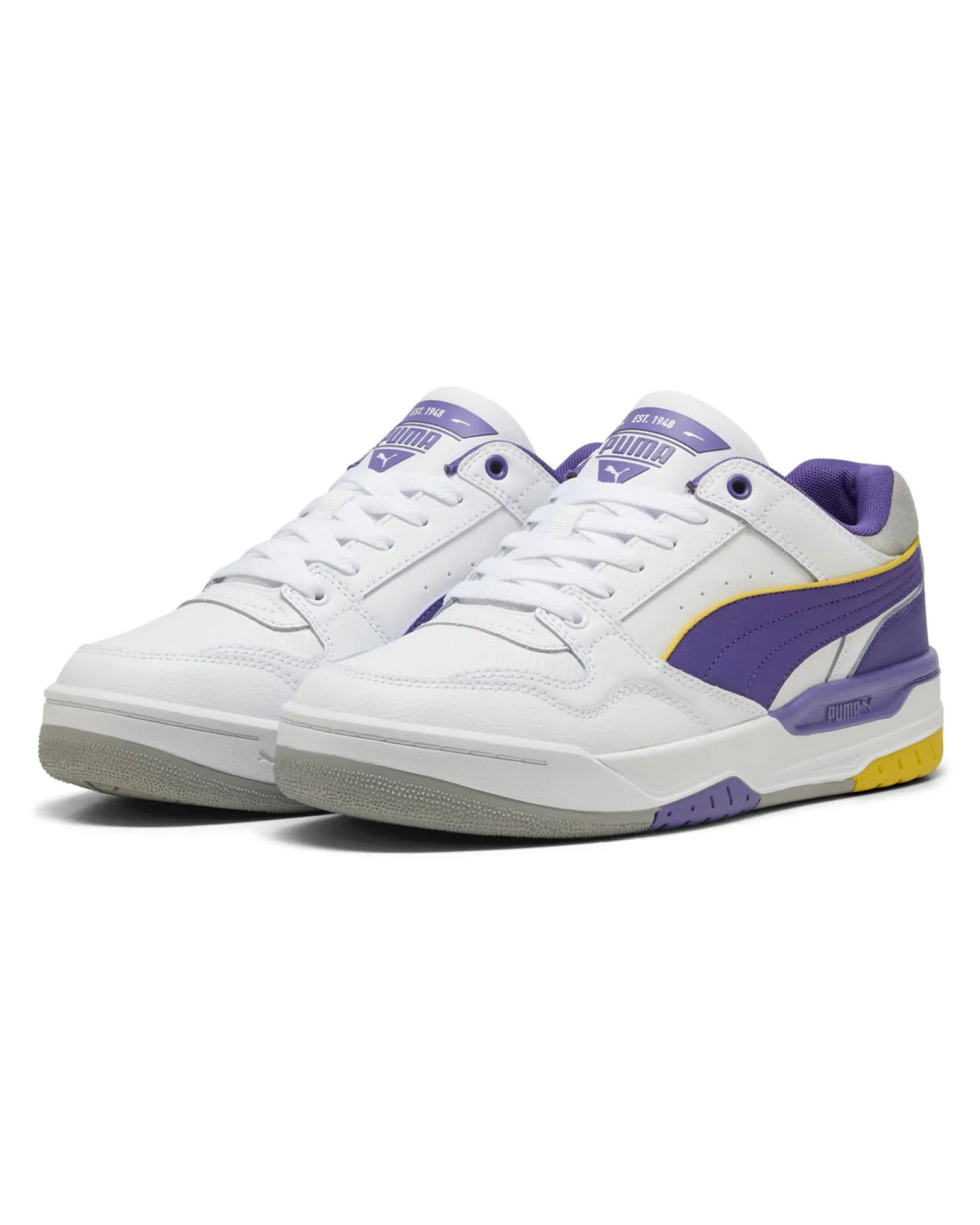 PUMA - SNEAKERS DA UOMO REBOUND RETRO BIANCA-VIOLA E GIALLA - 400197-08