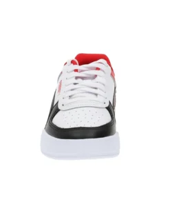 PUMA - Sneakers in VERA PELLE bianca e nera con dettagli rossi e soletta in memory foam, numerata 36/39 - CAVEN BLOCK JR