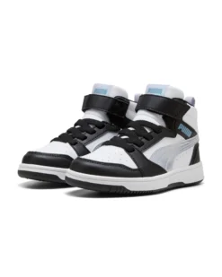 PUMA - SNEAKERS JUNIOR NERA, BIANCA E GRIGIA REBOUND V6 MID SPACE BELLE DAL 28 AL 35, 402770-02