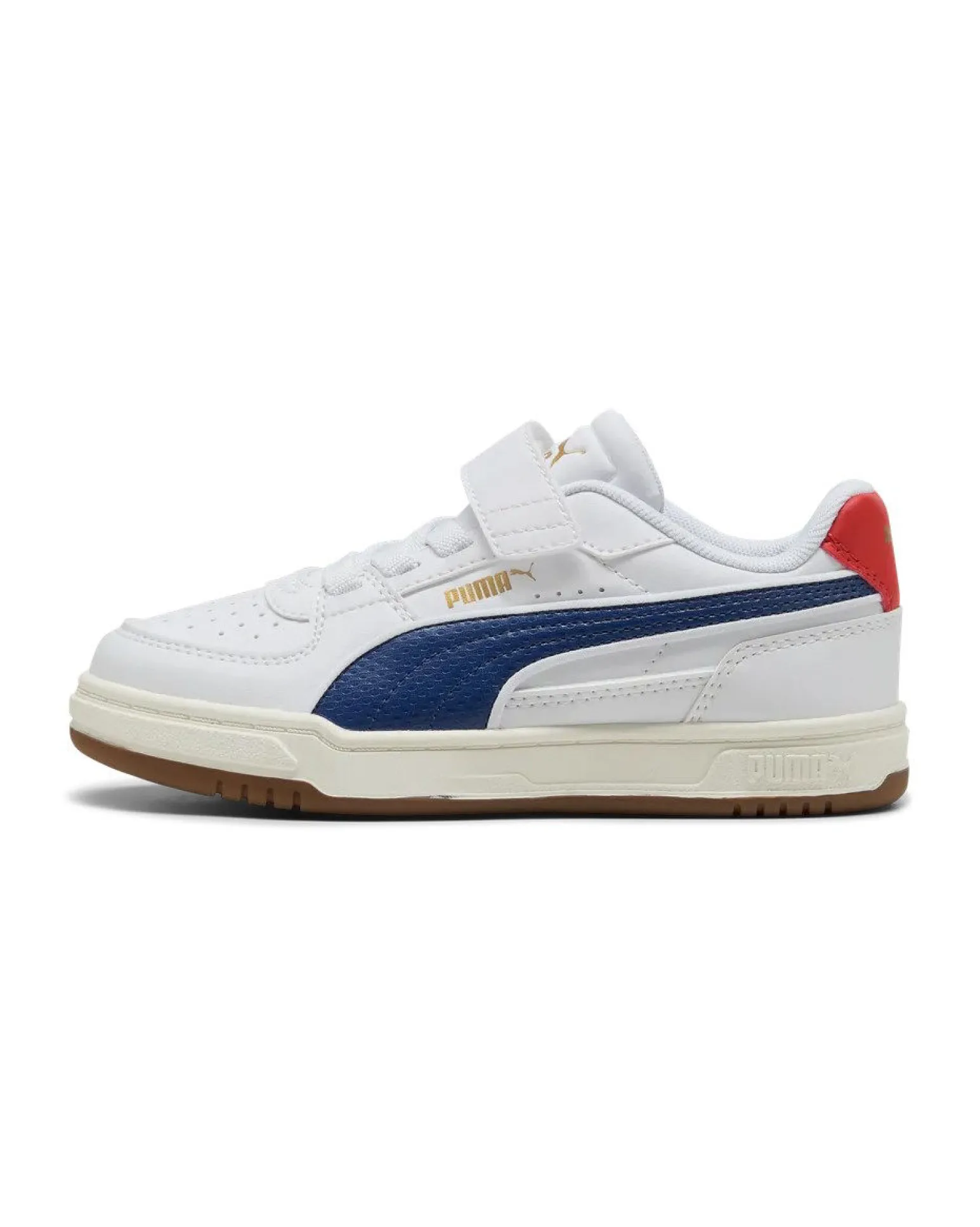 PUMA - SNEAKERS KIDS CAVEN III RETRO AC+PS BIANCA CON DETTAGLI BLU E ROSSI DAL 28 AL 35, 406897-01