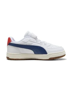PUMA - SNEAKERS KIDS CAVEN III RETRO AC+PS BIANCA CON DETTAGLI BLU E ROSSI DAL 28 AL 35, 406897-01