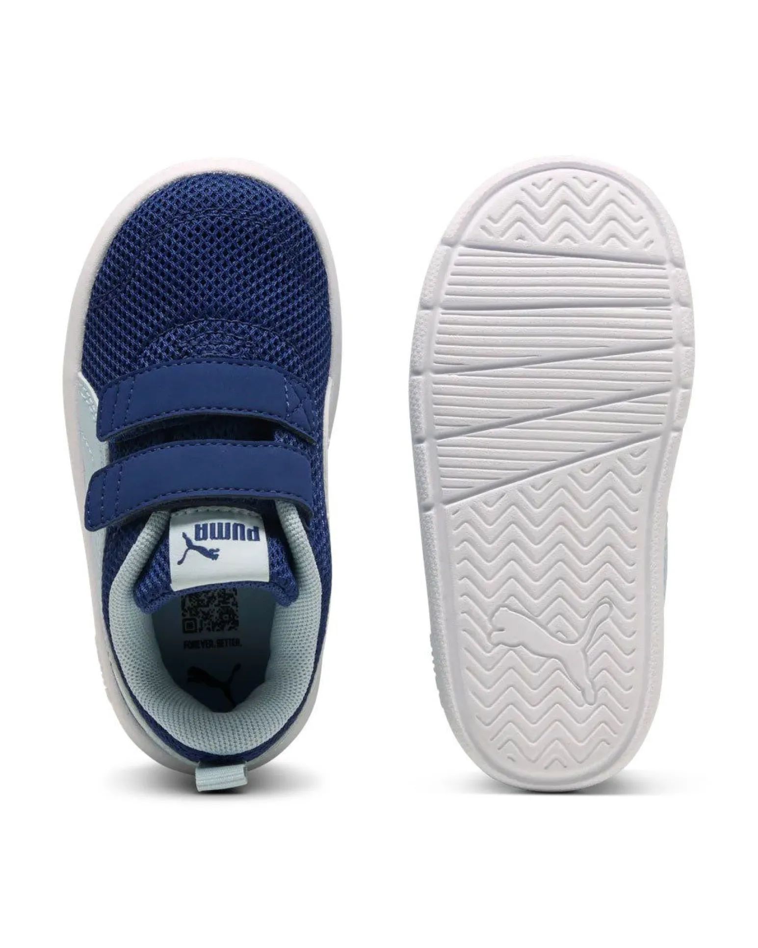 PUMA - SNEAKERS KIDS COURTFLEX V3 MESH TD BLU E CELESTE DAL 20 AL 23, 398086-19