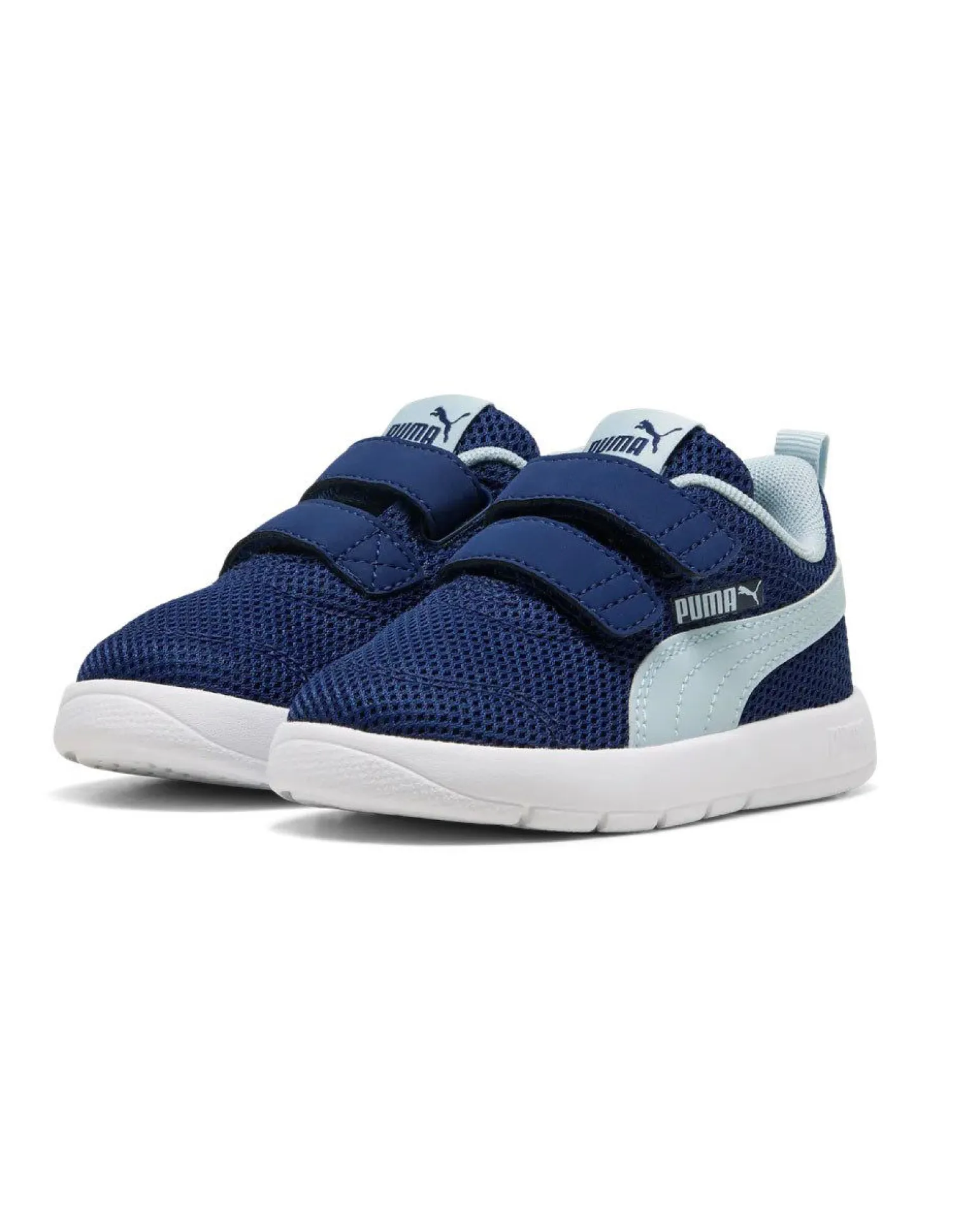 PUMA - SNEAKERS KIDS COURTFLEX V3 MESH TD BLU E CELESTE DAL 20 AL 23, 398086-19