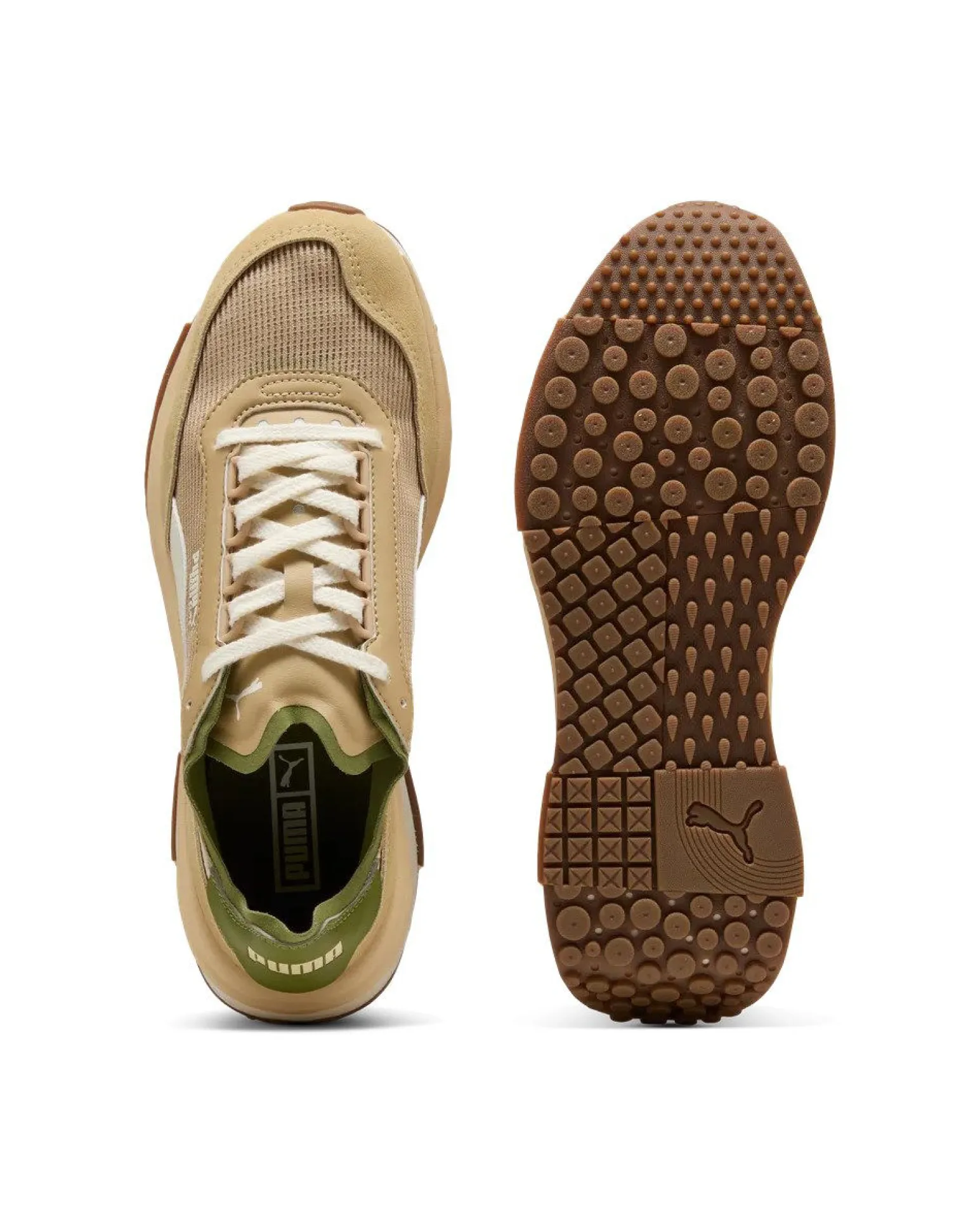 PUMA - SNEAKERS RIDER ELITE BEIGE GIALLA E VERDE DA UOMO, 402922-09