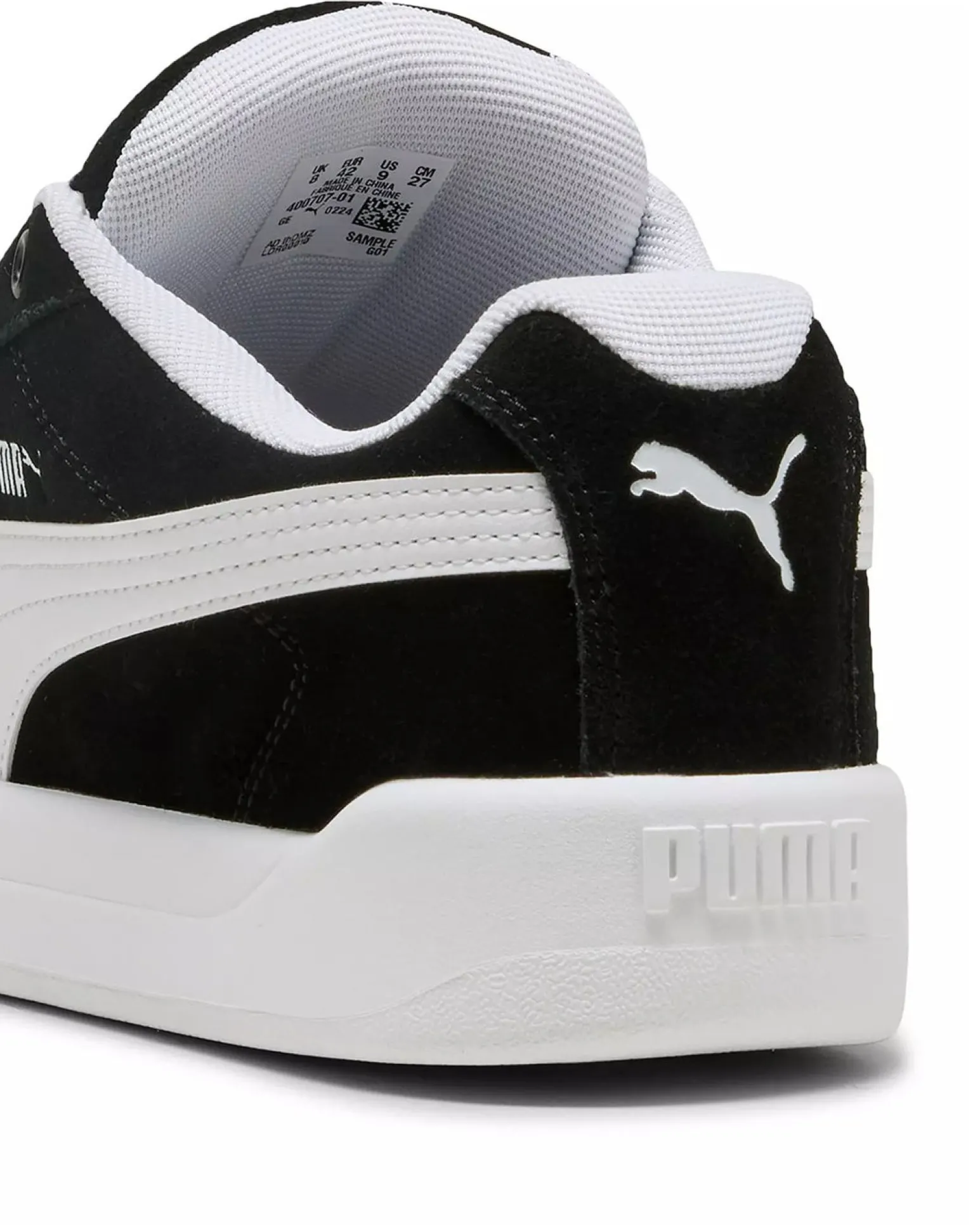 PUMA - SNEAKERS UOMO NERE E BIANCHE PARK L-STYLE EASY SUADE, 400707-01