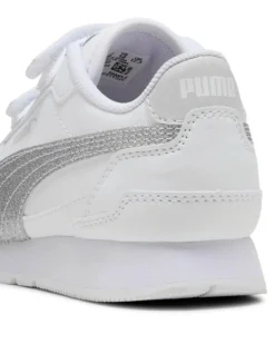 PUMA ST RUNNER V4 SL GLITTER V TD - Sneakers bianca e argento glitter, numerata 20/27  - 401592-01
