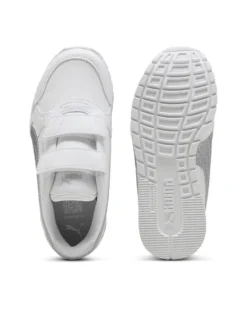PUMA ST RUNNER V4 SL GLITTER V TD - Sneakers bianca e argento glitter, numerata 20/27  - 401592-01