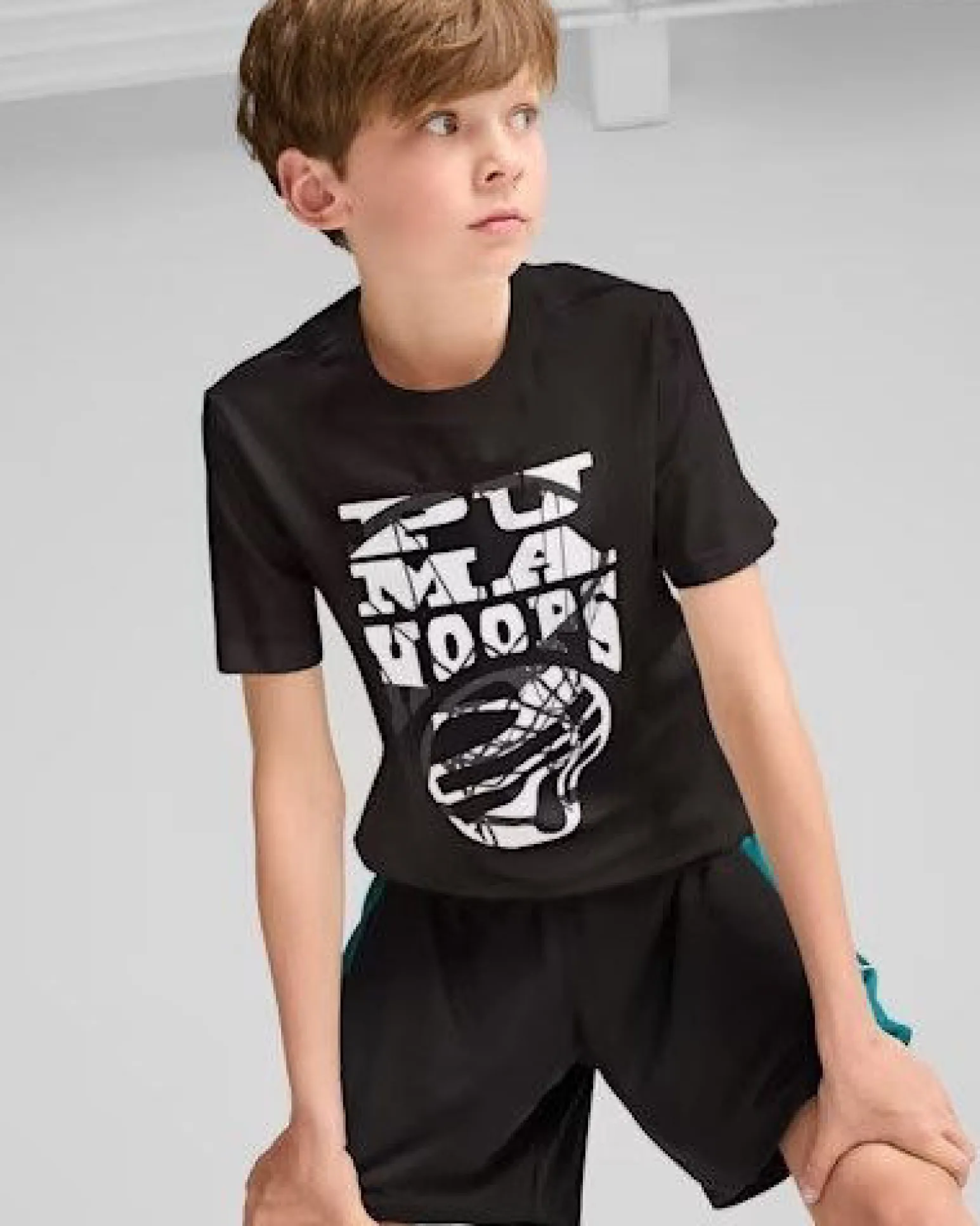 PUMA - TSHIRT BASKETBALL BLUEPRINT TEE JUNIOR NERA E BIANCA - 679282-51