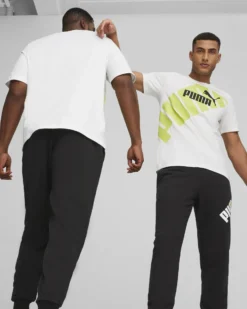 PUMA T-SHIRT BIANCA E LIMA DA UOMO POWER GRAPHIC 678960-52