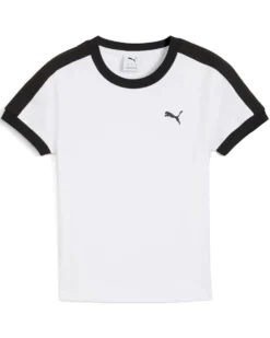 PUMA - T-SHIRT BIANCA E NERA  T7 SLIM DA DONNA, 632129-02