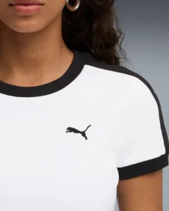 PUMA - T-SHIRT BIANCA E NERA  T7 SLIM DA DONNA, 632129-02