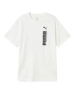 PUMA - T-SHIRT BIANCA  ESSENTIAL BIG GRAPHIC TEE  DA UOMO, 694939-02