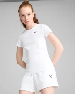 PUMA - T-SHIRT BIANCA WARDROBE ESS SLIM TEE DA DONNA - 629742-02