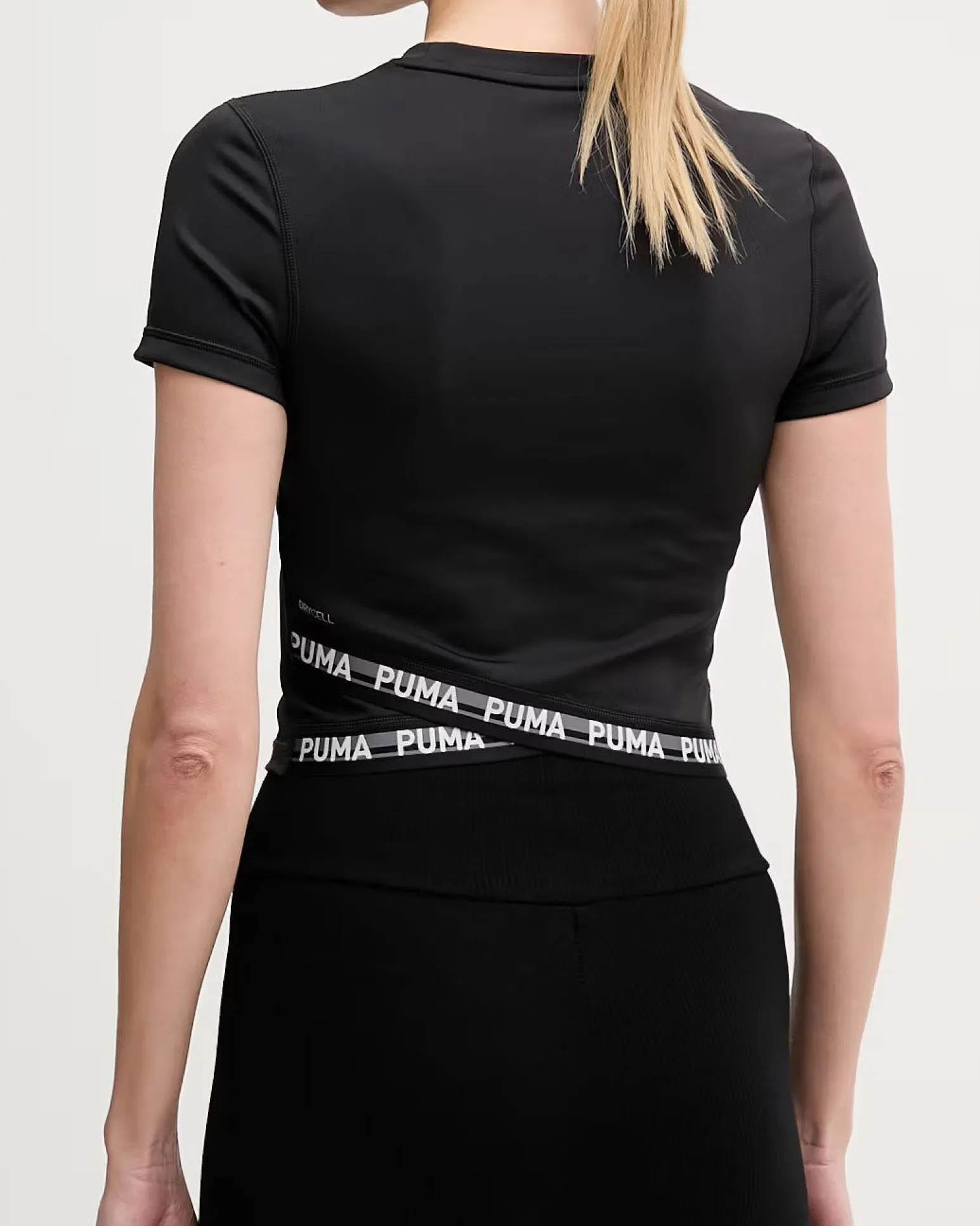 PUMA - T-SHIRT DA ALLENAMENTO MEZZA MANICA NERA STRONG CROSS BACK TEE DA DONNA, 528494-01