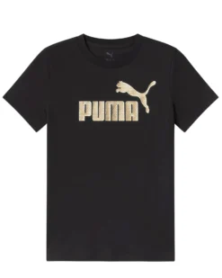 PUMA – T-SHIRT ESSENTIALS+TEXTURED FOIL LOGO JUNIOR NERA – 692207-01