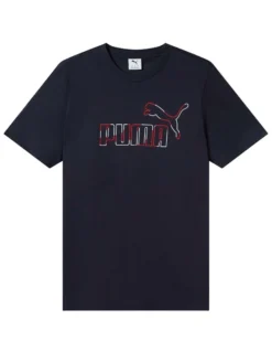 PUMA - T-SHIRT ESS TEE BIG LOGO BLU DA UOMO, 688913-16
