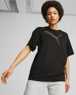 PUMA - T-SHIRT EVOSTRIPE TEE NERA DA DONNA, 681668-01