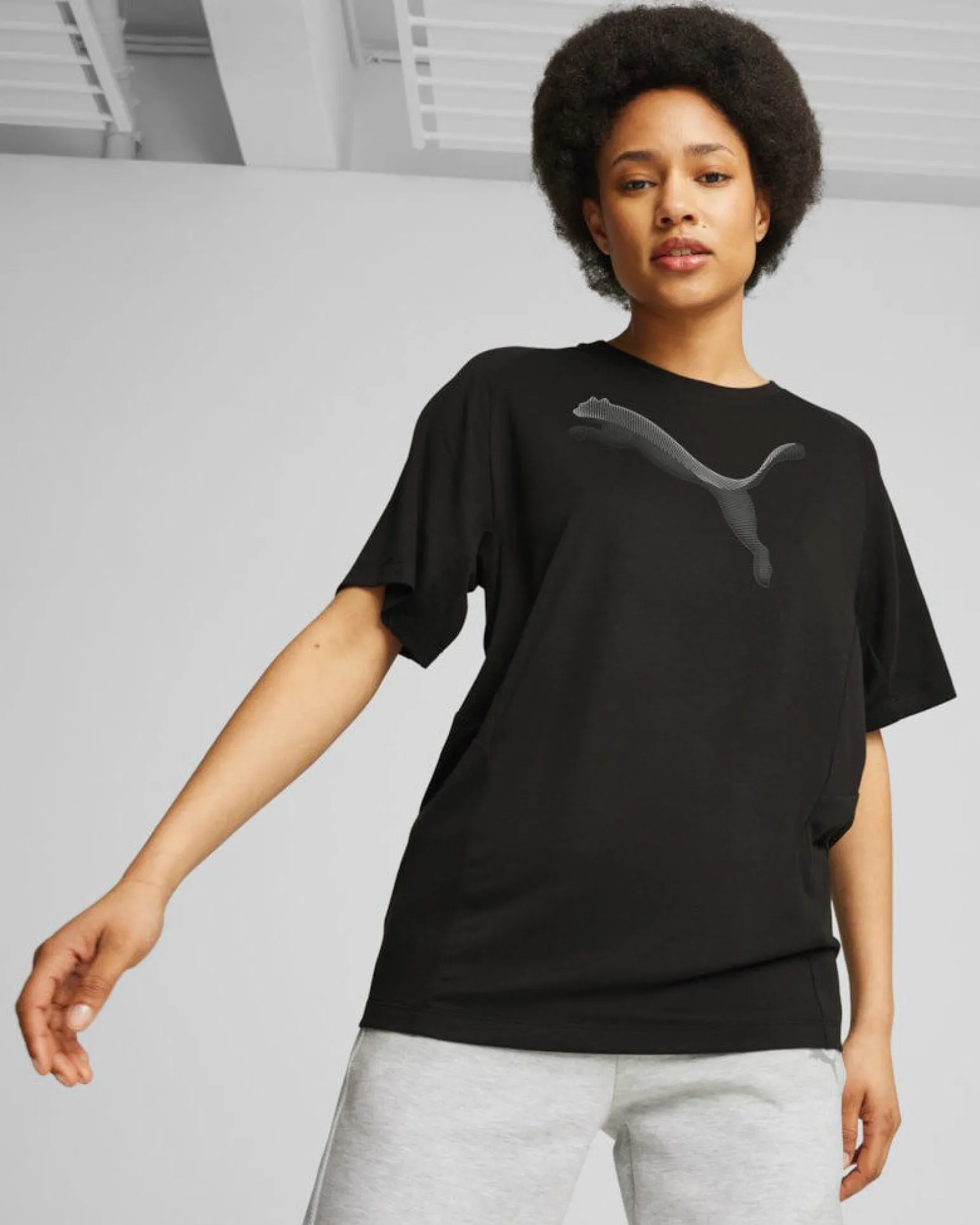 PUMA - T-SHIRT EVOSTRIPE TEE NERA DA DONNA, 681668-01