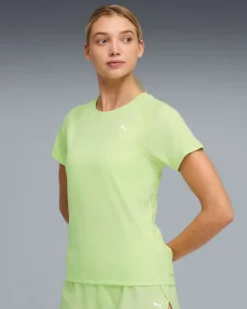 PUMA - T-SHIRT GIALLO FLUO  RUN VELOCITY TEE (POLY) DA DONNA, 526578-38