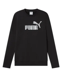 PUMA -T SHIRT MANICA LUNGA NERA  ESSENTIAL+TEXTURED FOIL BIG DA DONNA, 688911-01
