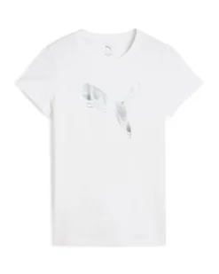 PUMA -T-SHIRT MEZZA MANICA BIANCA ESSENTIAL METALLIC TEE DA DONNA, 684995-02