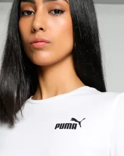 PUMA - TSHIRT MEZZA MANICA BIANCA  ESSENTIAL SMALL LOGO TEE  DA DONNA - 586776-02