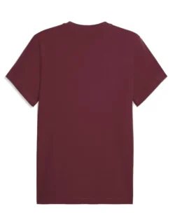 PUMA - T-SHIRT MEZZA MANICA BORDEAUX ESSENTIAL + TEXTURED FOIL BIG LOGO DA DONNA, 692160-96