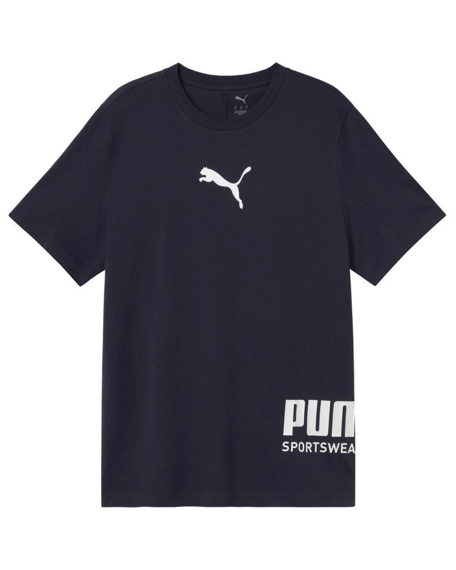 PUMA - T-SHIRT MEZZA MANICA GRAPHICS TEE BLU CON DETTAGLI BIANCHI DA UOMO, 694673-16