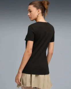 PUMA - TSHIRT NERA DA DONNA CON LOGO METALLIZZATO 691824 - 01