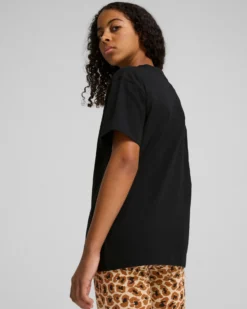 PUMA - T-SHIRT NERA  DA RAGAZZA( 7-16 ANNI) ESSENTIAL ANIMAL LOGOINFILL, 686601-01