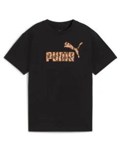 PUMA - T-SHIRT NERA  DA RAGAZZA( 7-16 ANNI) ESSENTIAL ANIMAL LOGOINFILL, 686601-01