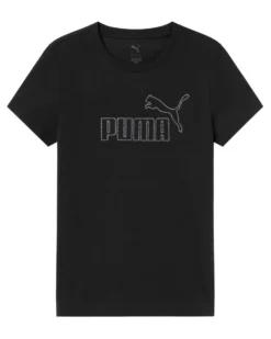 PUMA - T-SHIRT NERA ESSENTIAL DA RAGAZZA (7 - 16 ANNI)  CON LOGO STRASS 693852-01