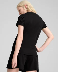 PUMA - T-SHIRT NERA ESSENTIAL ELEVATED RIB DA DONNA , 685021-01
