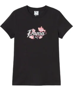 PUMA - T-SHIRT NERA GRAFICA FLOREALE DA DONNA,  694464-01