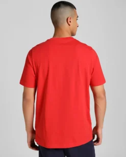 PUMA - T-SHIRT ROSSA ESSENTIAL CON LOGO PICCOLO N. 1 LOGO DA UOMO, 682534-11