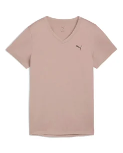 PUMA - T-SHIRT  TAD ESSENTIAL VNECK MARRONE ROSATO DA DONNA, 525890-95