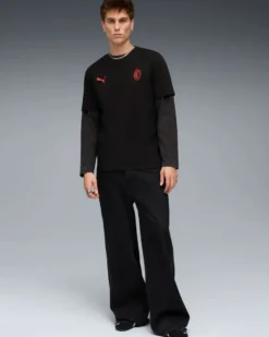 PUMA - T-SHIRT UOMO MEZZA MANICA NERA AC MILAN FTBLESS TEE, 782584-04