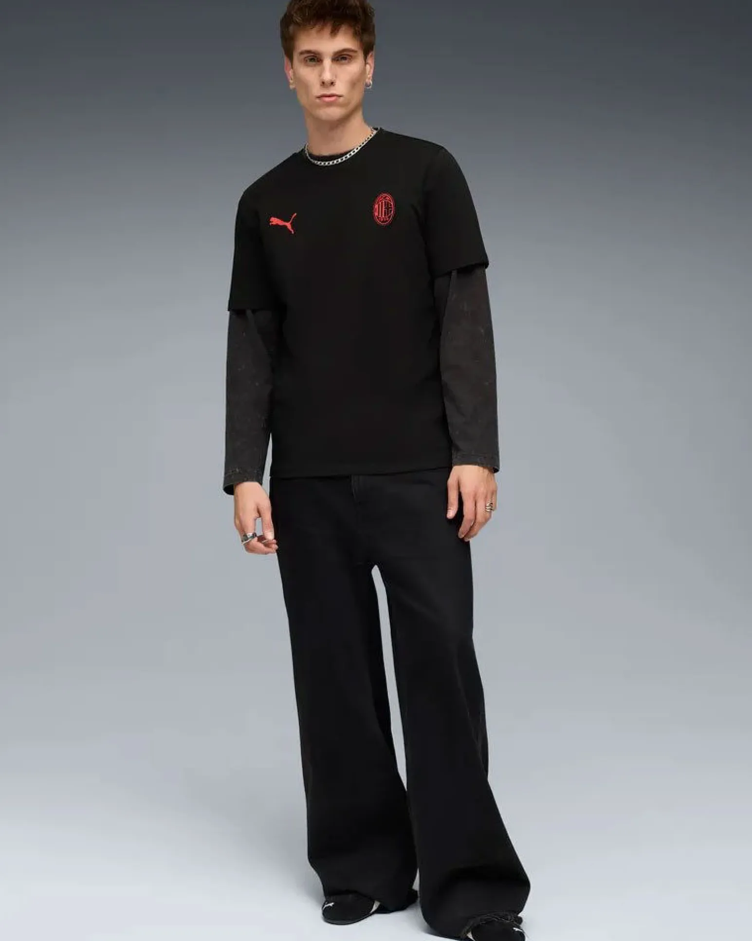 PUMA - T-SHIRT UOMO MEZZA MANICA NERA AC MILAN FTBLESS TEE, 782584-04