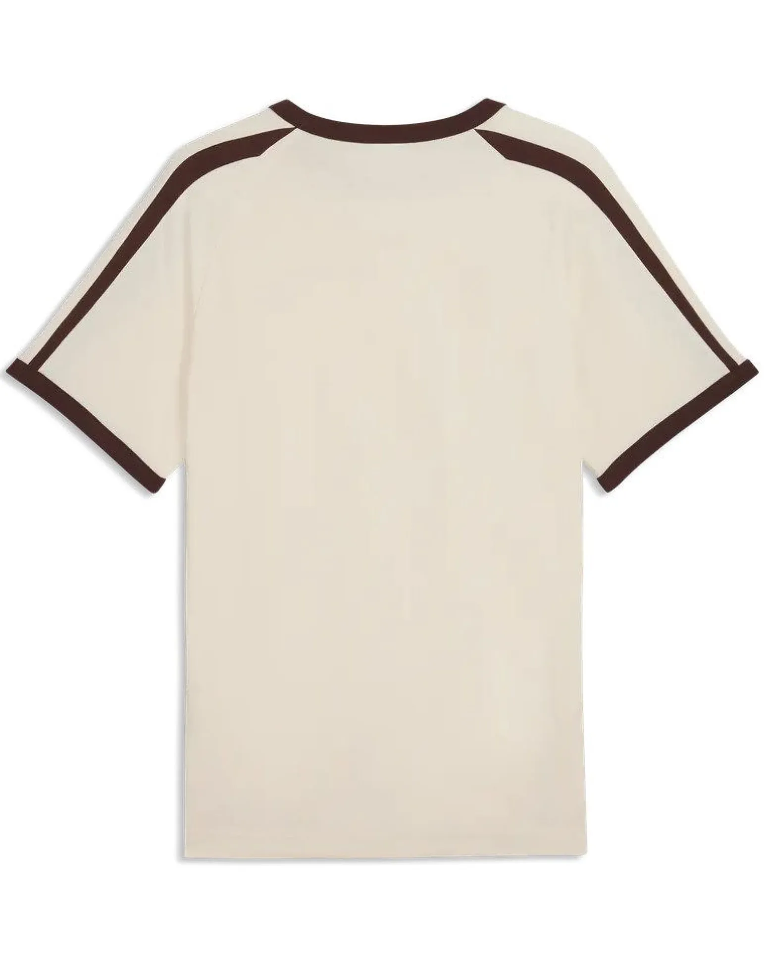 PUMA - T-SHIRT UOMO MEZZA MANICA BEIGE E MARRONE T7 BIG CAT RINGER TEE AL.SNOW, 635242-87