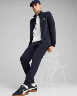 PUMA - TUTA COMPLETA FULL ZIP BLU  ESSENTIAL SWEAT SUIT - DA UOMO, 684848-16