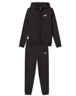 PUMA - Tuta completa nera da donna con zip e cappuccio