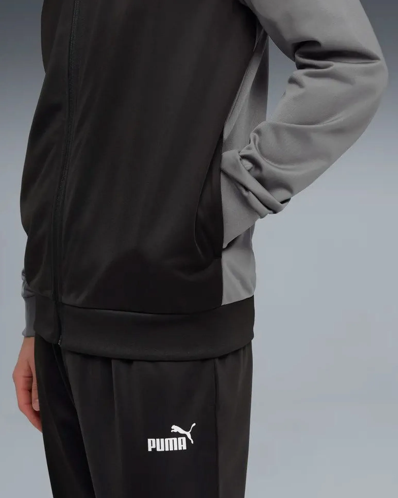PUMA - TUTA COMPLETA NERA E GRIGIA COLORBLOCK POLY SUIT DA UOMO, 691766-01