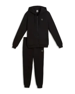 PUMA - TUTA COMPLETA NERA ESSENTIAL ELEVATED DA UOMO FELPA FULL ZIP CON CAPPUCCIO 691771-01