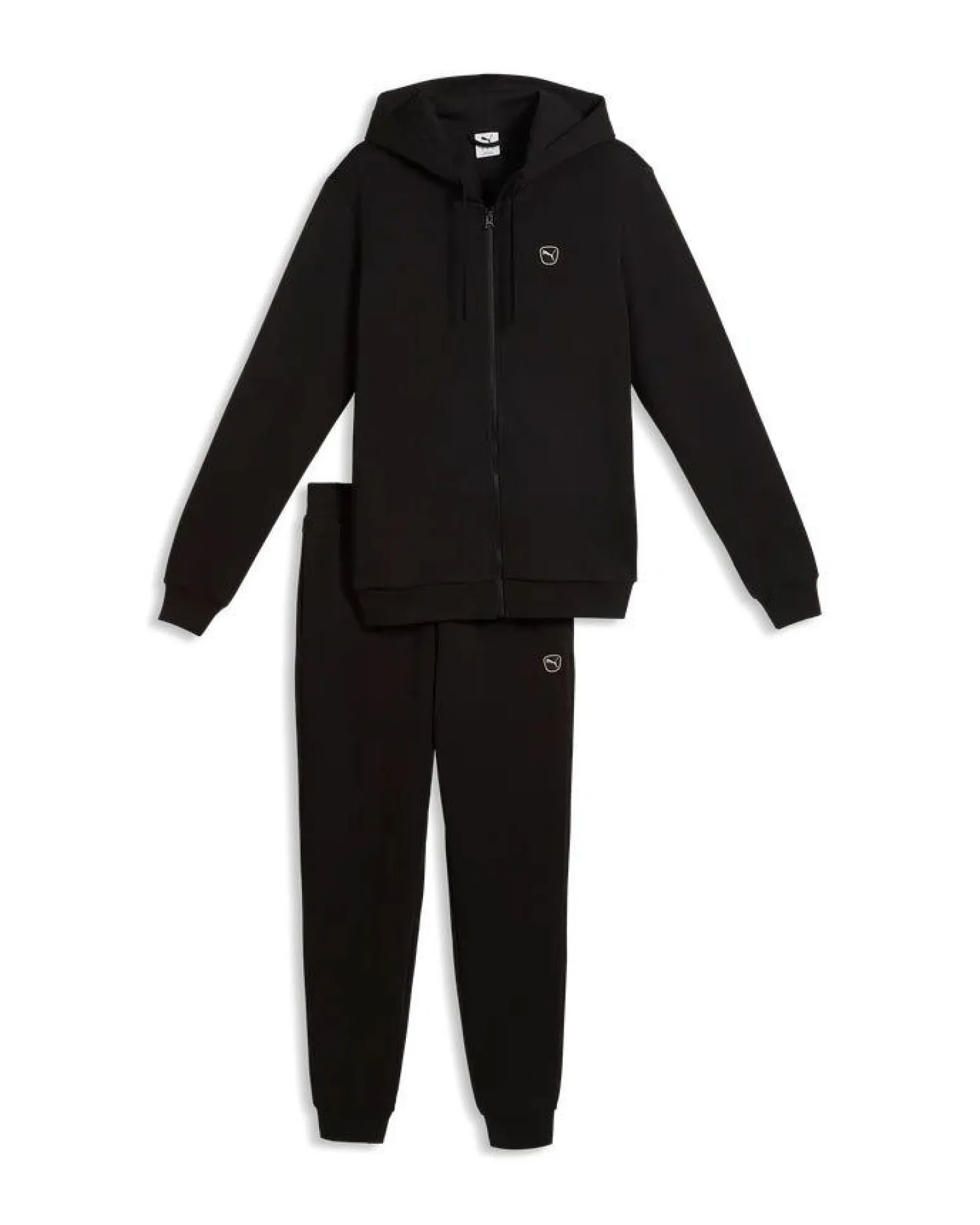 PUMA - TUTA COMPLETA NERA ESSENTIAL ELEVATED DA UOMO FELPA FULL ZIP CON CAPPUCCIO 691771-01