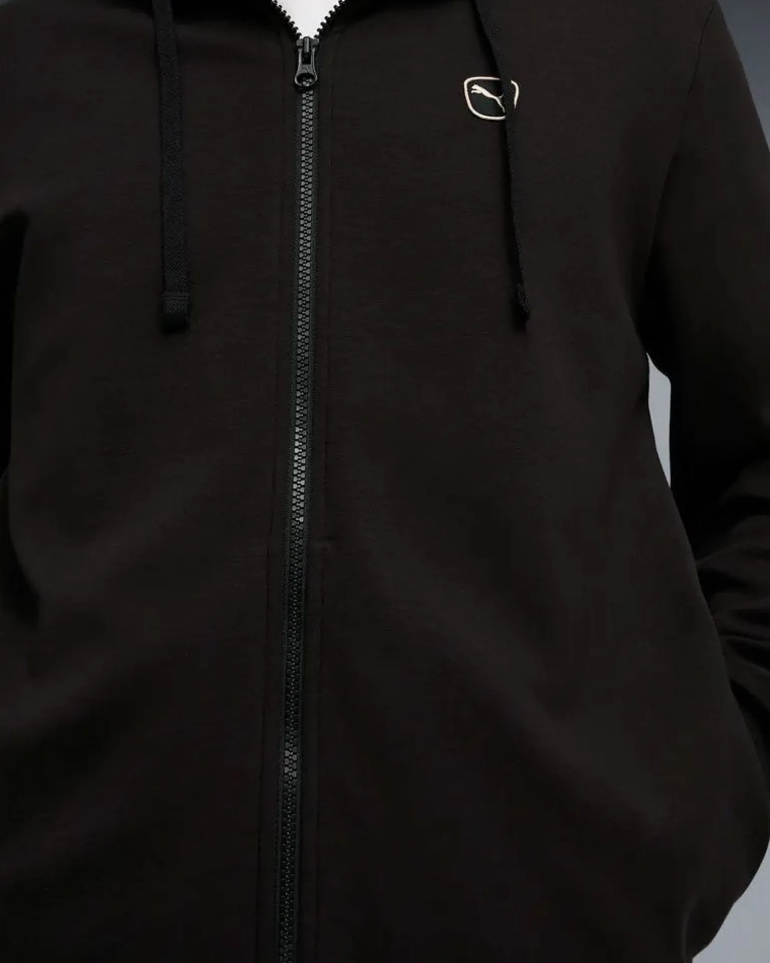PUMA - TUTA COMPLETA NERA ESSENTIAL ELEVATED DA UOMO FELPA FULL ZIP CON CAPPUCCIO 691771-01